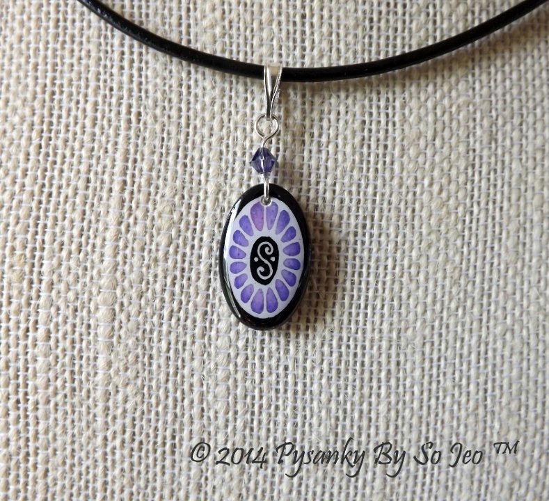 Pinky Purple Oval Earrings and Matching Necklace Pysanky Jewelry by So Jeo